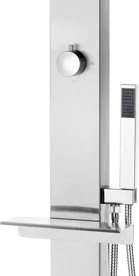 Prolenta Premium vidaXL Buitendouche met bruine basis 225 cm roestvrij staal