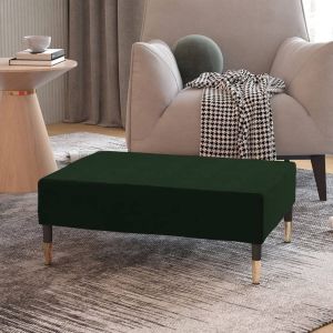 Prolenta Premium Voetenbank 78x56x32 cm fluweel donkergroen Huis en Tuin