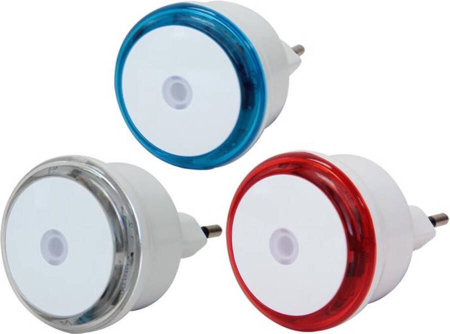 Prolight LED Nachtlampen Stopcontact Stekkerlamp Met dag- nachtsensor 3 Stuks Wit Licht