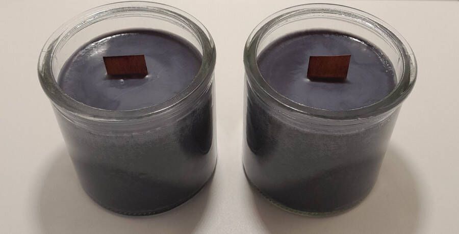 Prolima geurkaars black opium set van 2 stuks handgemaakt van soja wax houten lont