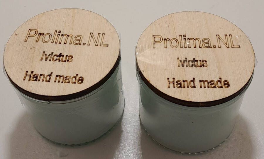 Prolima geurkaars ivictus set van 2 stuks handgemaakt van sojawax