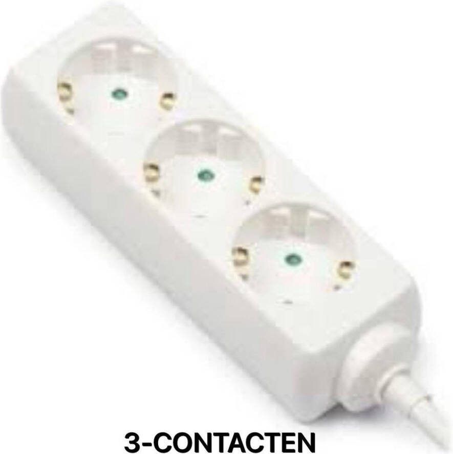 Proline Stekkerdoos 3-Voudig 3 Meter Met Randaarde Wit