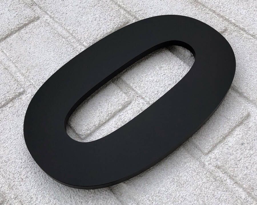 Promessa-Design Huisnummer 0 Zwart Mat Acrylaat Groot Hoogte 30 cm Dikte 10 mm onderhoudsvrij Type Acrylaat 30 MatZwart Arial
