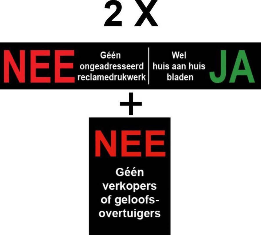 Promessa-Design Nee Ja Sticker brievenbus Brievenbussticker Ja Nee Reclame Nee Huis aan Huis Ja 2 setjes Nee Geen Verkopers of Geloof