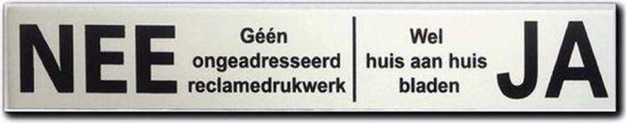 Promessa-Design NEE JA Sticker Brievenbus Brievenbussticker nee ja aluminium bordje zwart 150 mm x 25 mm x 0 5 mm