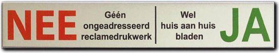 Promessa-Design NEE JA Sticker Brievenbus Brievenbussticker nee ja kleur aluminium bordje 150 mm x 25 mm x 0 5 mm