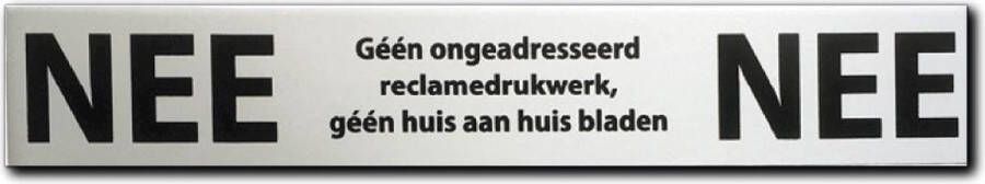 NEE sticker brievenbus Brievenbussticker NEE zwart LET OP 100 mm x 18 mm x 1 mm Promessa-Design