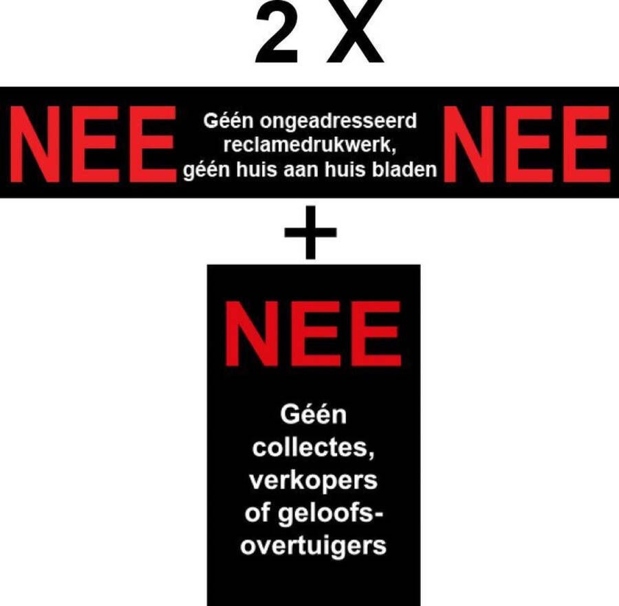 Nee Sticker Brievenbus Nee Drukwerk Nee Huis aan Huis Nee 2 setjes Nee Geen Collectes Verkopers of Geloof Promessa-Design