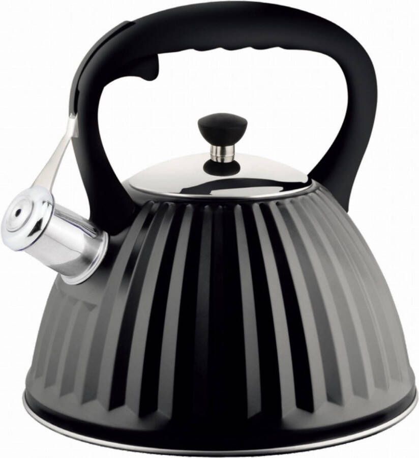 Promis Antonio Fluitketel Inductie Gas 3 L Staal Zwart Geschikt voor alle Warmtebronnen Waterketel