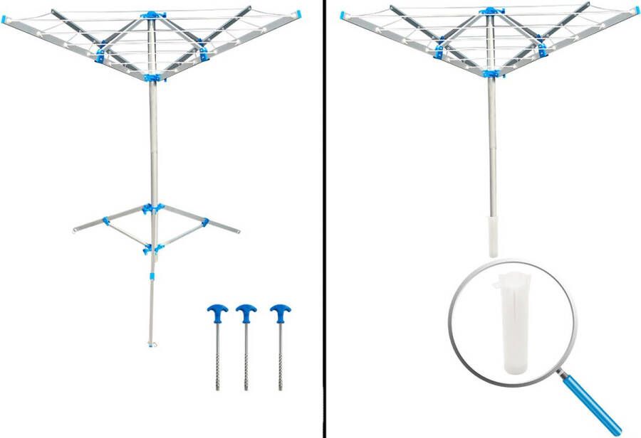 ProPlus Droogmolen 4-Armig Ø 150 x 140 cm Inclusief Voet en Haringen