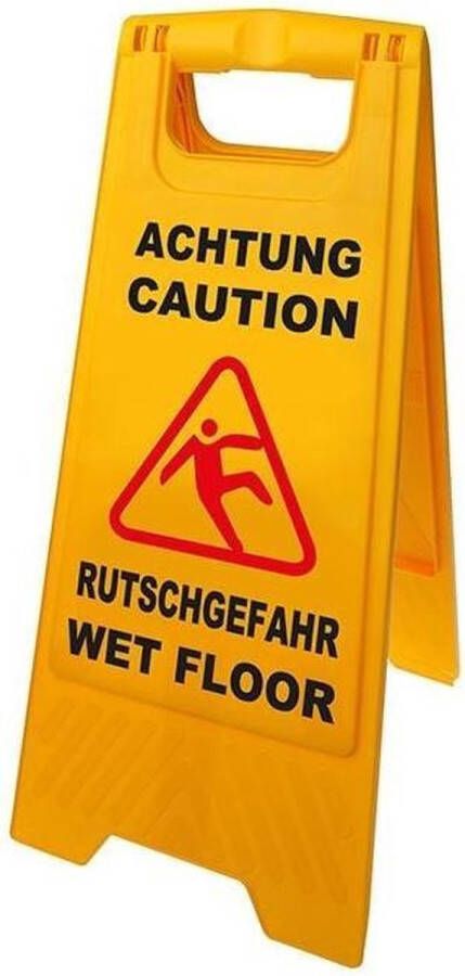 Pro Plus Geel waarschuwingsbord opgepast gladde vloer 58 cm x 28 cm Pas op gladde vloer bord Dweilbord veiligheidsbord
