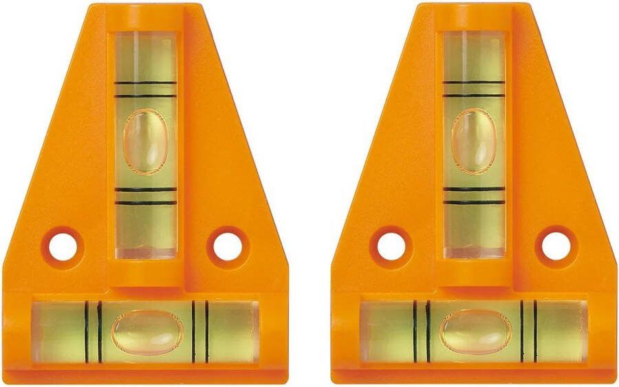 ProPlus Mini driehoek waterpas 2x met magneet bevestiging 58 x 44 mm 2 libellen met schroefgaten