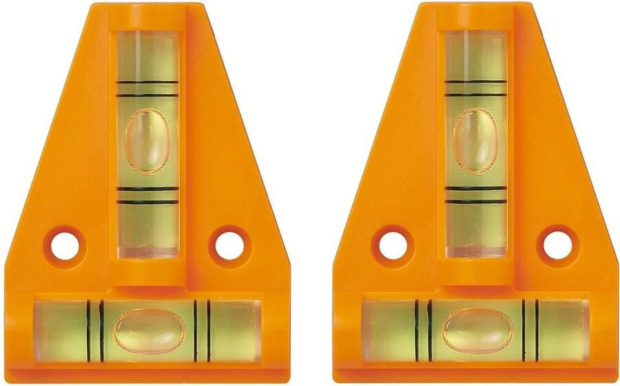ProPlus Mini driehoek waterpas 2x voor vaste bevestiging 58 x 44 mm 2 libellen met schroefgaten