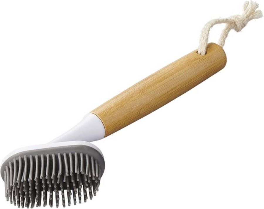 ProPlus Siliconen Afwasborstel 23 cm Schoonmaakborstel Afwasgereedschap Zacht voor Servies Bamboe Krasvrij Hygiënisch