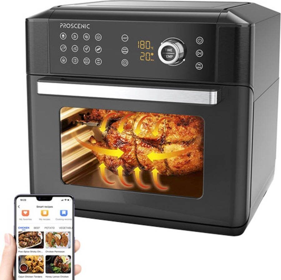 Proscenic T31 1700W Air Fryer Oven 15L Grote Capaciteit 12 Voorkeursinstellingen 360 Graden Luchtcirculatie Omschakelherinnering