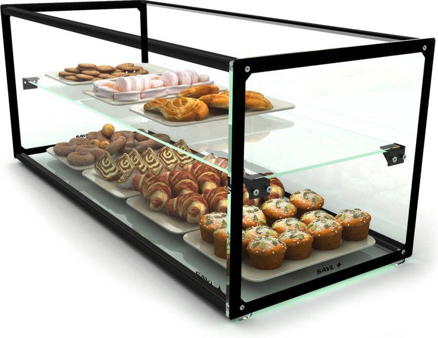 ProSelect Neutrale vitrine Gehard glas 920x330x(h)315mm
