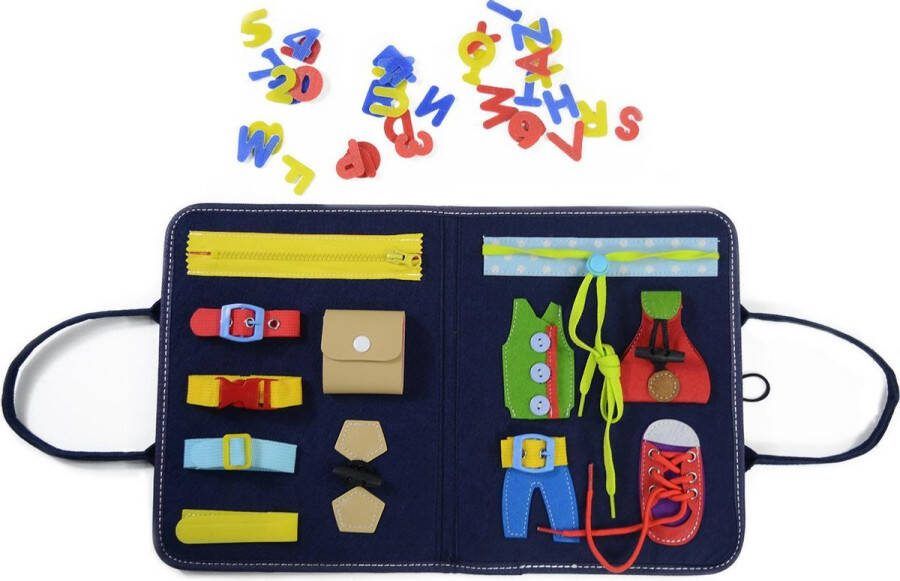 ProSin Busy Board Montessori Speelgoed Basisvaardigheidsbord Activiteitenbord Motoriek Speelgoed Leerspeelgoed Leren Ontwikkeling Veter Strikken Educatieve Spellen Leerzaam Speelgoed Baby Peuter