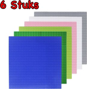 ProSolve bouwplaat set 6 stuks geschikt voor LEGO 32 x 32 noppen LEGO bouwplaat groot set grijs 10701 blauw 10714 groen 10700 wit 11010 licht groen 11023 roze grondplaat black friday 2022 deals