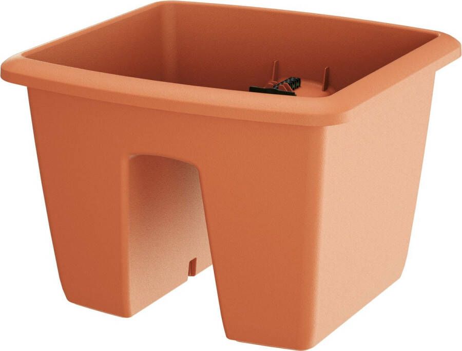 Prosperplast 1x Kunststof balkon plantenpotten bloempotten terracotta 29 cm Tuin en balkon decoratie plantenpot bloempot