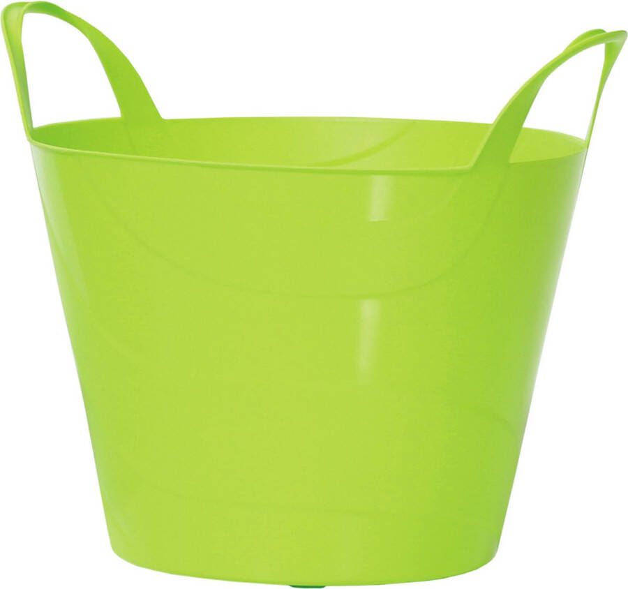 Prosperplast 1x Stuks flexibele emmer wasmand kuip groen 30 liter Opbergmanden Wasmanden Flexibele emmers