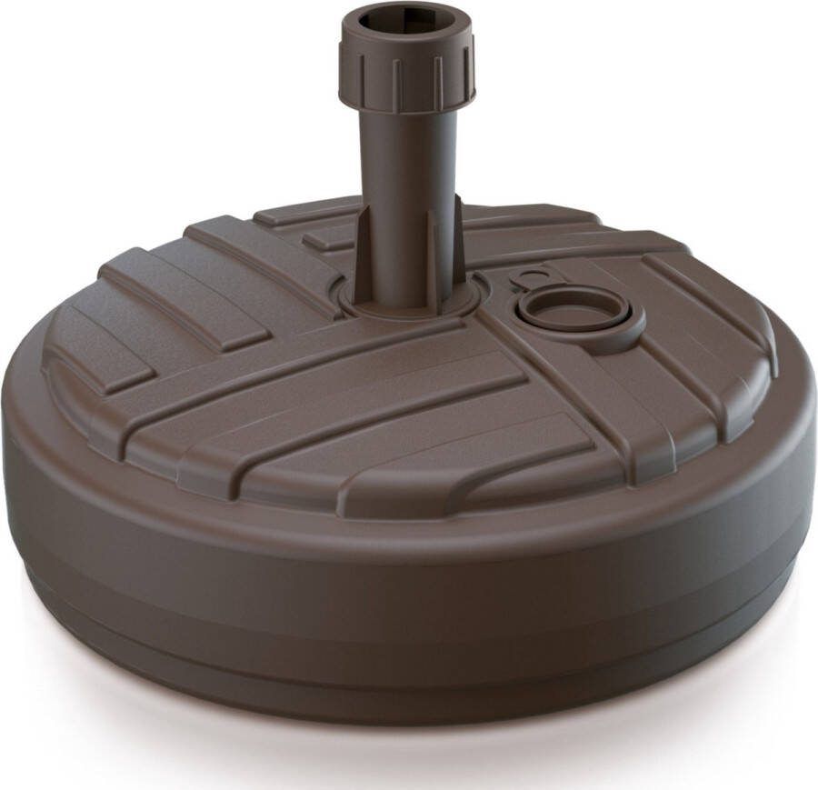 Prosperplast 1x Stuks ronde kunststof parasolvoeten bruin 10 liter diameter 39 cm