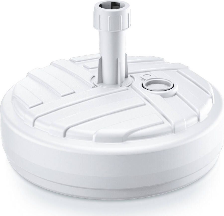 Prosperplast 1x Stuks ronde kunststof parasolvoeten wit 10 liter diameter 39 cm