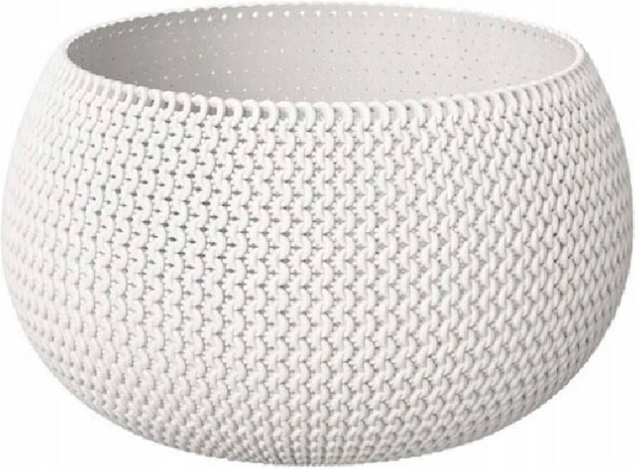 Prosperplast 1x Stuks ronde witte Splofy kunststof bloempotten plantenpotten 2 3 liter 16 cm binnen buiten decoratie