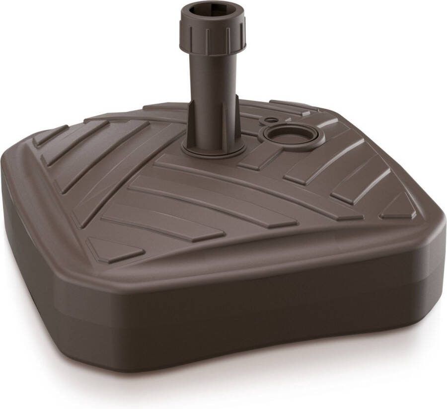 Prosperplast 1x Stuks vierkante kunststof parasolvoeten bruin 12 liter breedte 39 cm