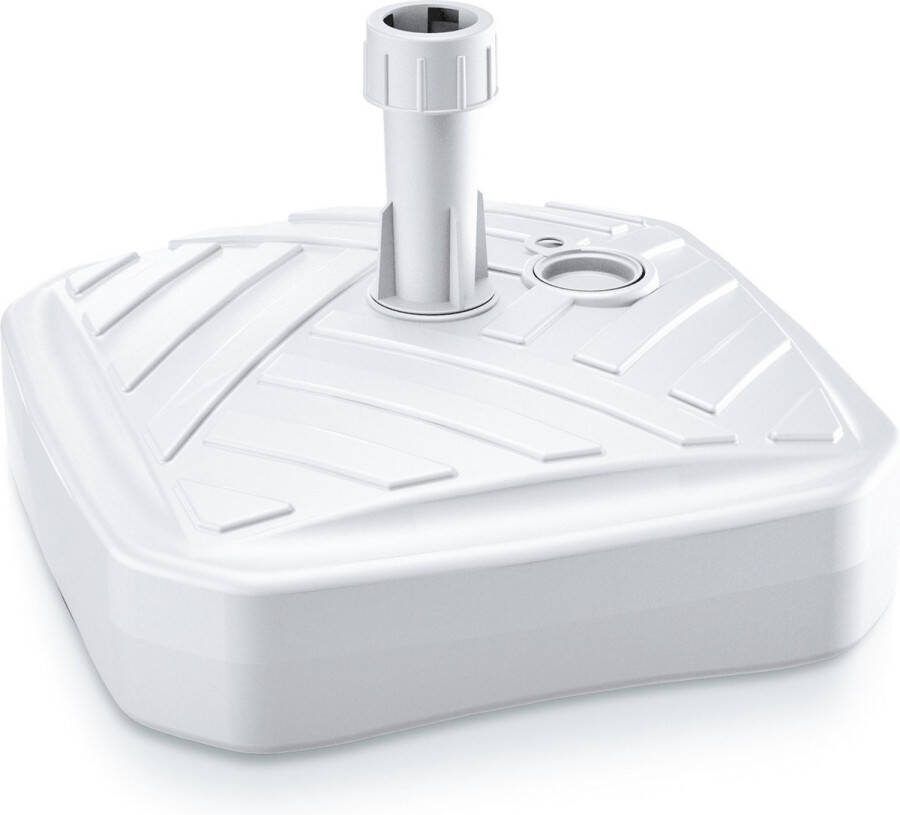 Prosperplast 1x Stuks vierkante kunststof parasolvoeten wit 12 liter breedte 39 cm