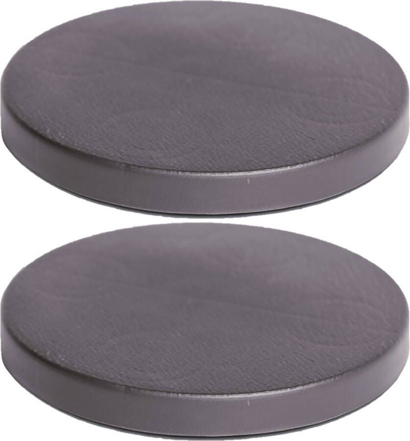 Prosperplast 2x Stuks plantenonderzetters multirollers rond antraciet kunststof 40 cm Trolleys voor kamerplanten