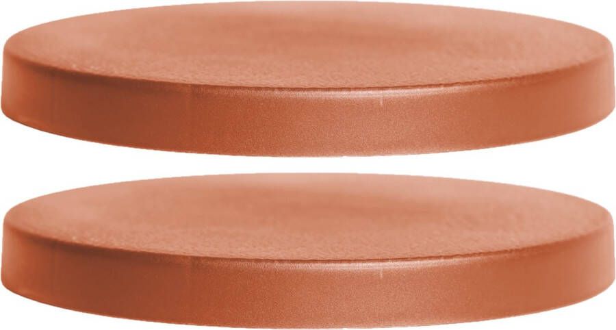 Prosperplast 2x stuks plantenonderzetters multirollers rond terracotta kunststof 30 cm Trolleys voor kamerplanten