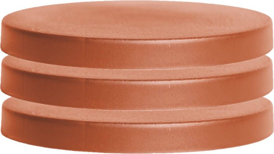 Prosperplast 3x stuks plantenonderzetter multiroller rond terracotta kunststof 30 cm Trolleys voor kamerplanten