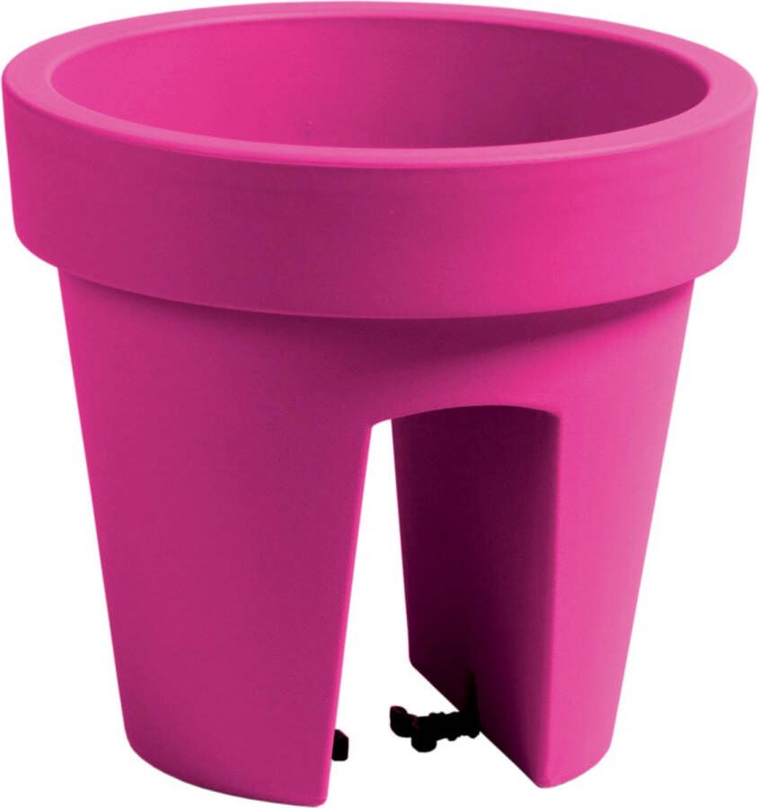 Prosperplast Balkon plantenpot bloempot fuchsia roze 5 liter kunststof D25 x H22.5 cm voor reling buiten