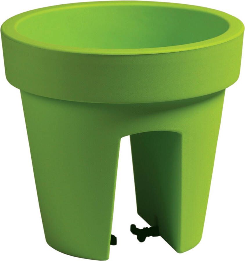 Prosperplast Balkon plantenpot bloempot lime groen 5 liter kunststof D25 x H22 5 cm voor reling buiten