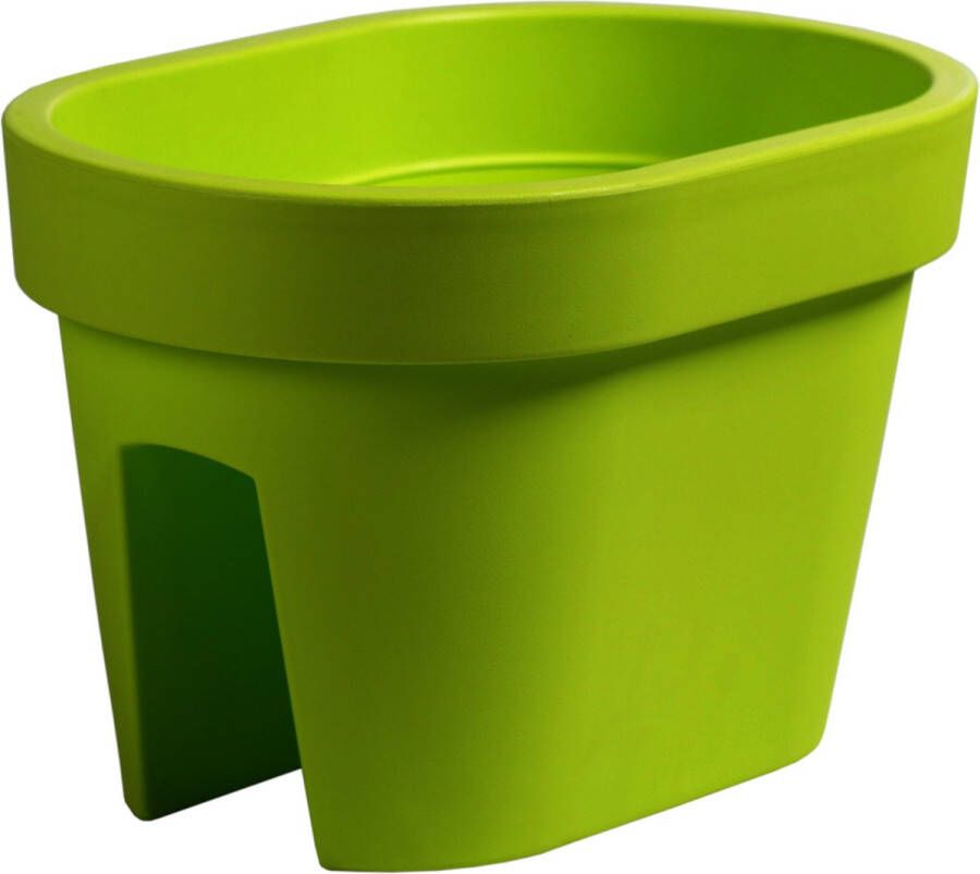 Prosperplast Balkon plantenpotten bloempotten lime groen 12 liter van kunststof 40 x 27 x 25 cm Tuin balkon reling