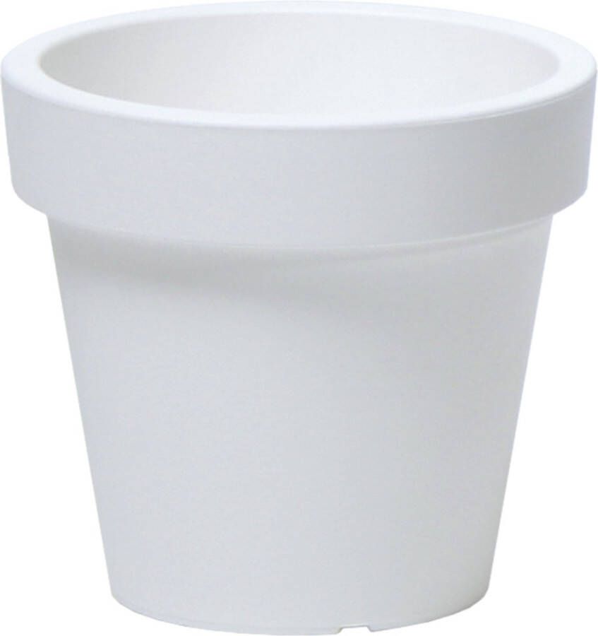 Prosperplast Basic plantenpot bloempot kunststof dia 20 cm hoogte 18 cm parel wit voor binnen buiten