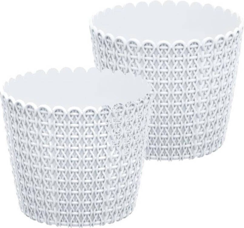 Prosperplast Bloempot Buiten Binnen Rond Nitly 26cm WIT 2 STUKS !