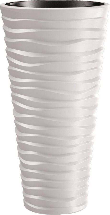 Prosperplast Bloempot Buiten Hoog Rond Sand Slim 35cm WIT
