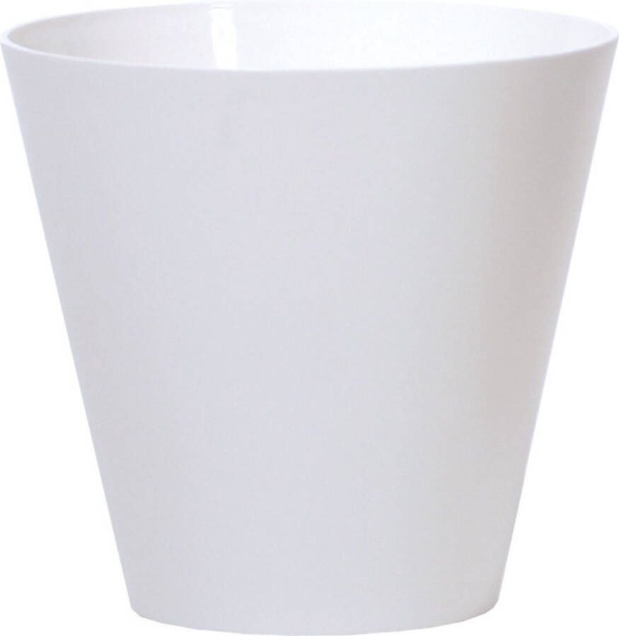 Prosperplast Plantenpot bloempot kunststof dia 25 cm en hoogte 23 cm parel wit voor binnen buiten