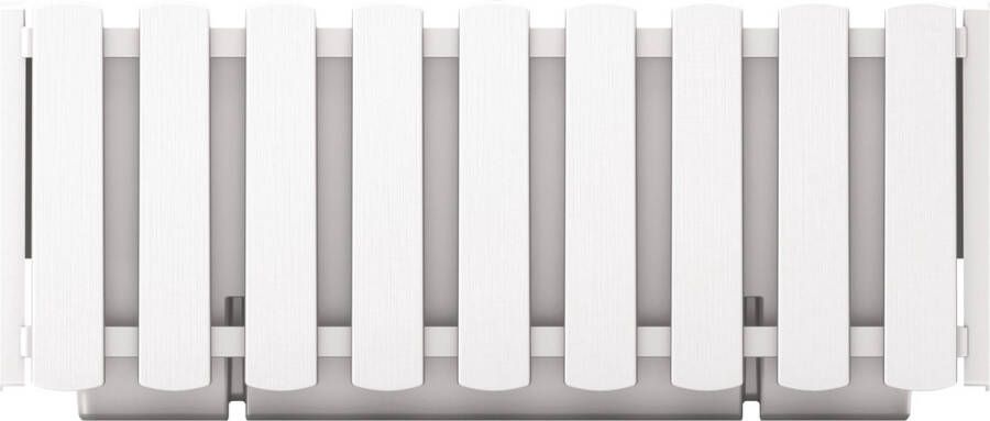 Prosperplast Fence-look plantenbak bloembak kunststof 38 x 18 x 16 cm parel wit voor binnen buiten