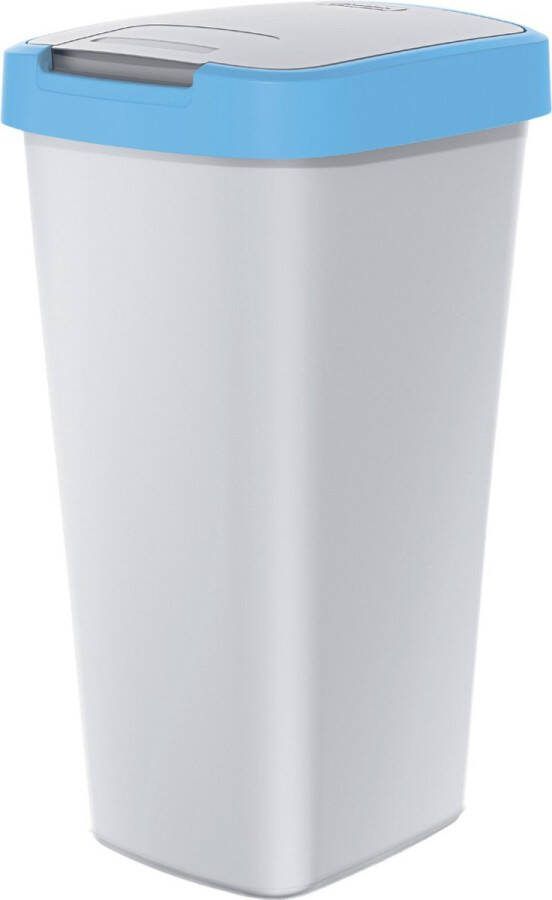 Prosperplast Keden Compact Q Afvalbak 25L prullenbak Askleur met lichtblauw frame