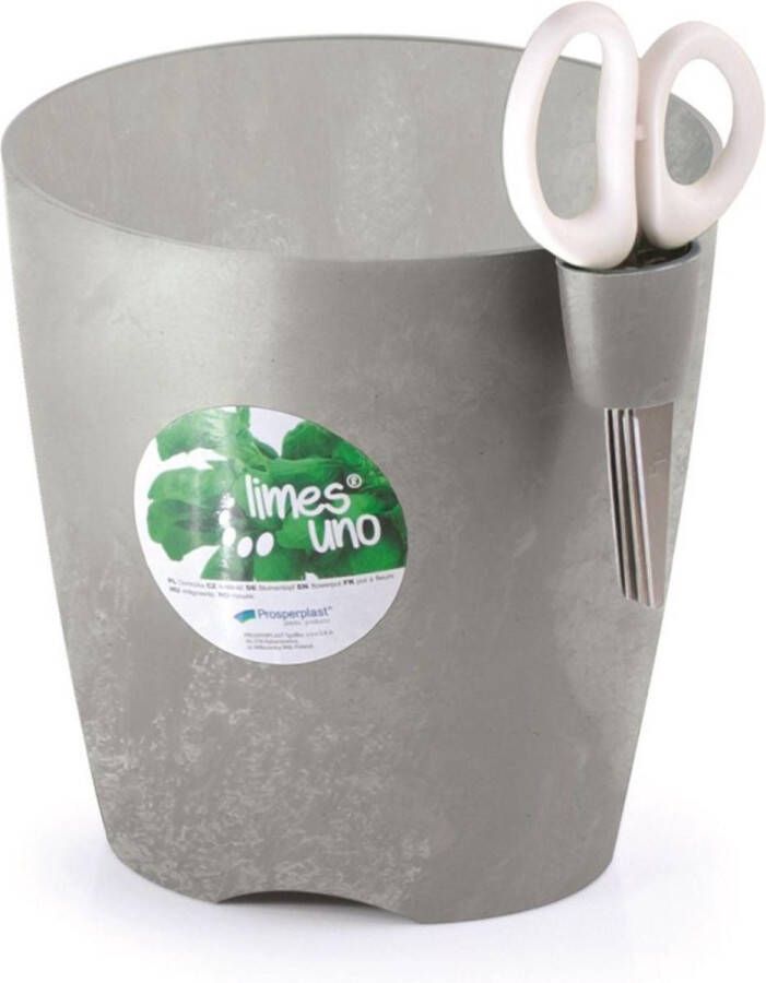 Prosperplast Kruidenpot met schaar Limes Uno DLU130 beton Grijs