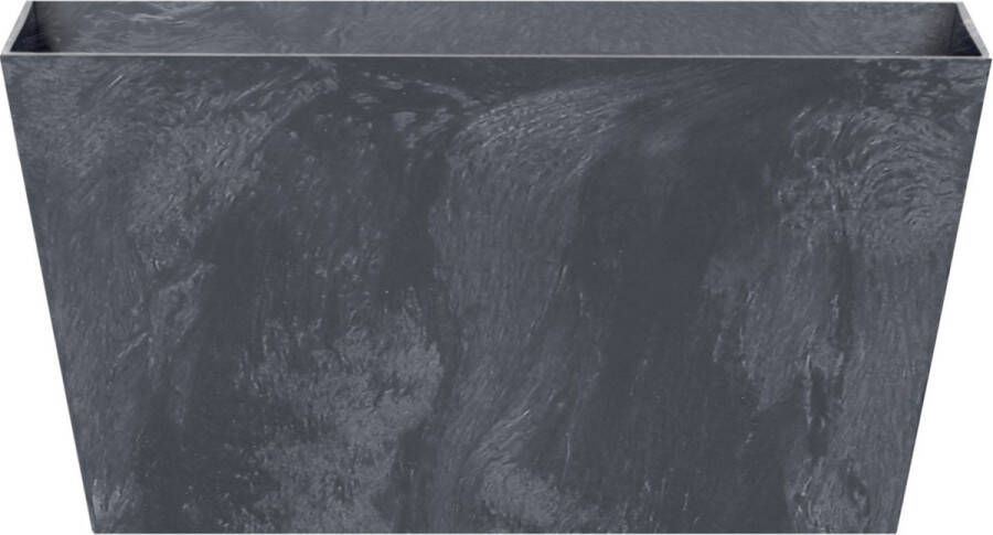 Prosperplast Kunststof bloembak plantenbak rechthoek betonlook 40 cm antraciet grijs Bloempotten plantenpotten voor binnen en buiten