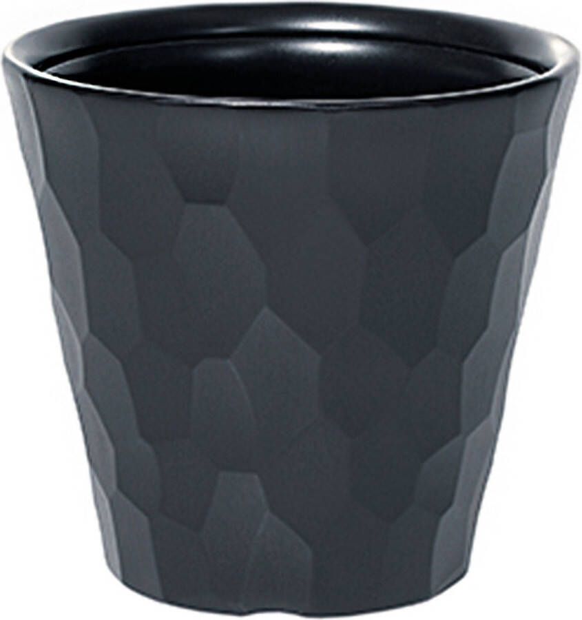 Prosperplast Kunststof Rocka bloempot plantenpot antraciet 30 x 28 cm 12 liter Ronde bloempotten