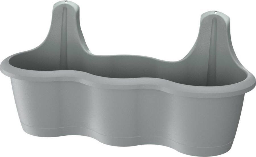 Prosperplast Muur wand bevestiging plantenpot bloempot kunststof 51 x 20 x 20 cm steengrijs
