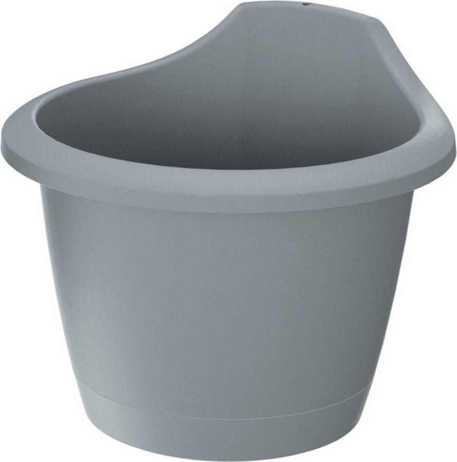 Prosperplast Muur wand Bevestiging Plantenpot bloempot Kunststof Dia 24 Cm Steengrijs Plantenpotten