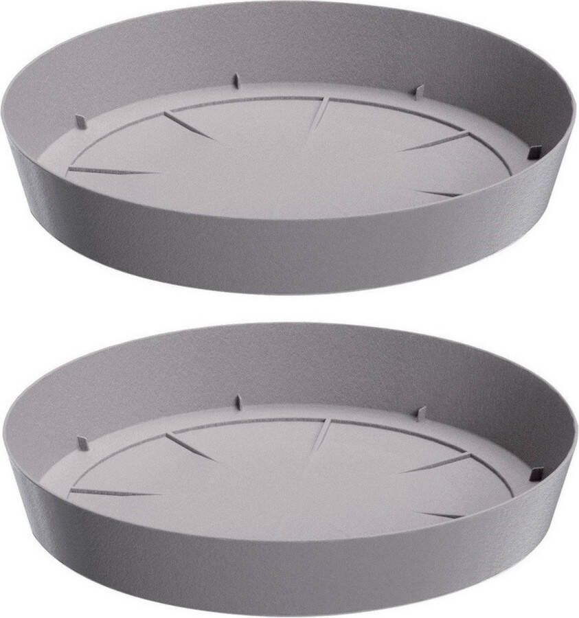 Prosperplast Opvangschaal onderschaal voor bloempot plantenpot 3x lichtgrijs rond Dia 27 cm
