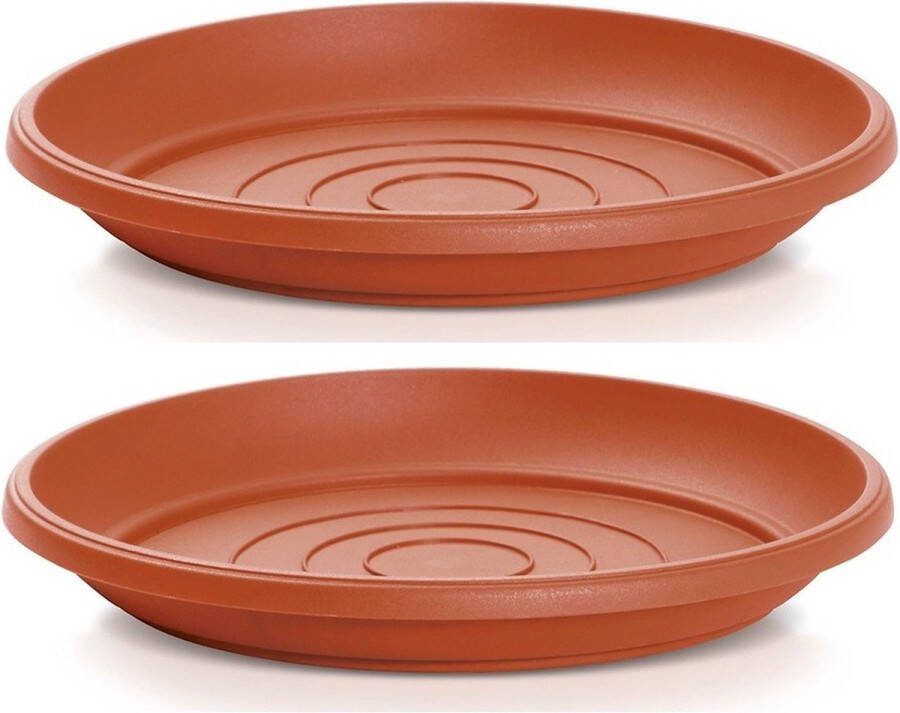 Prosperplast Opvangschaal onderschaal voor bloempot plantenpot 3x terracotta rond Dia 29 cm