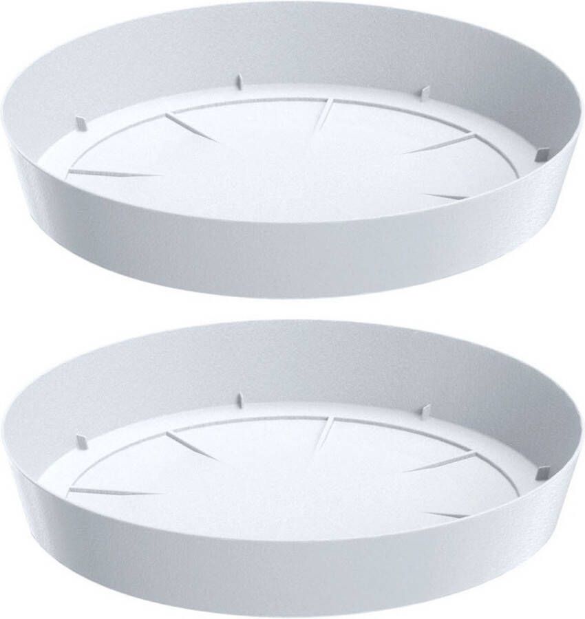 Prosperplast Opvangschaal onderschaal voor bloempot plantenpot 6x wit rond Dia 12 5 cm