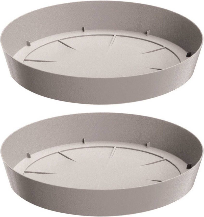 Prosperplast Opvangschaal onderschaal voor bloempot plantenpot 8x beige rond Dia 12 5 cm
